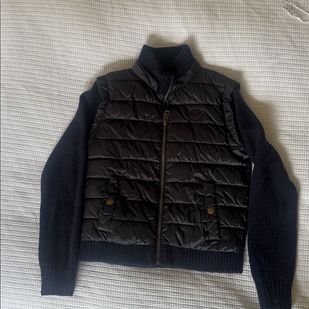 Bonpoint Navy and Black Quilted Jacket